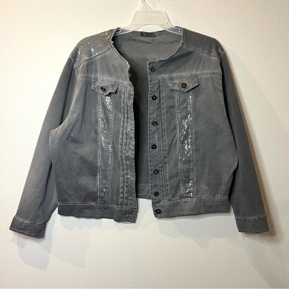 LA BASS Sequined Denim Jackets - Picture 8 of 15